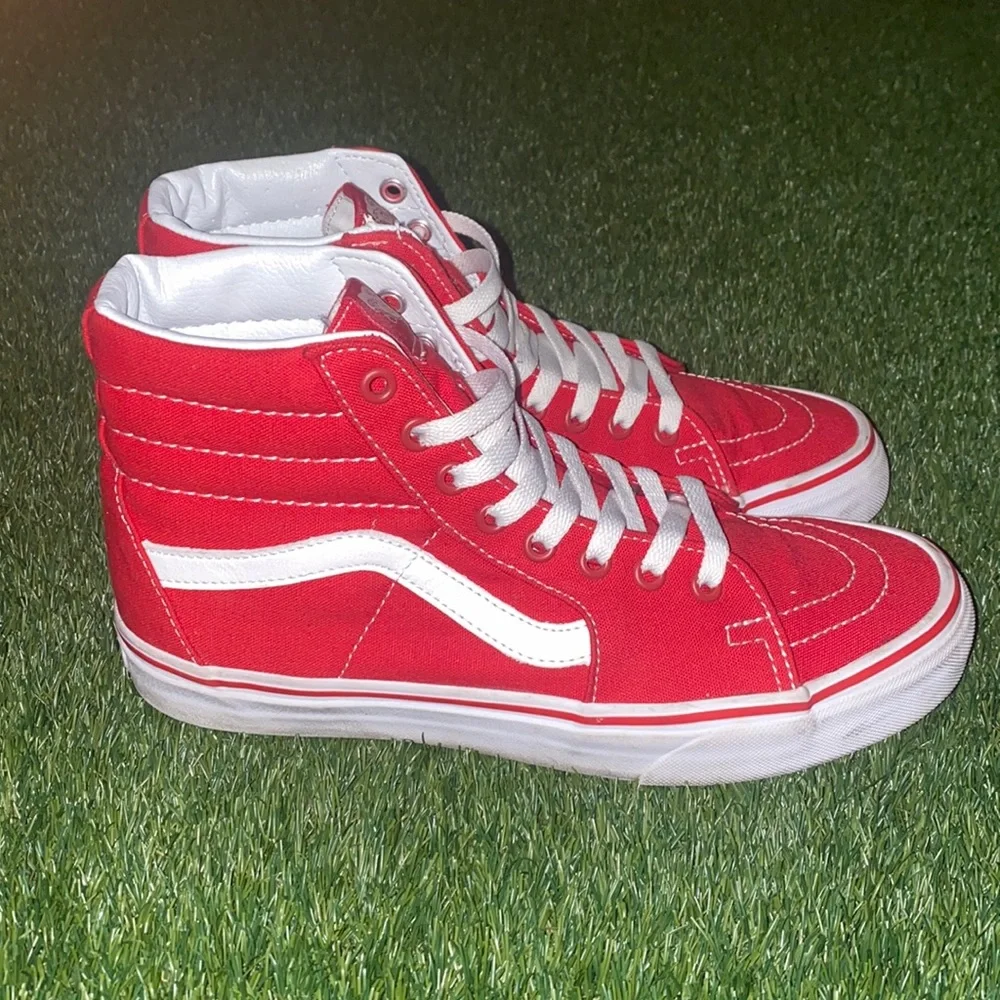 Vans Red higtop 7.5Mens - Picture 3 of 8